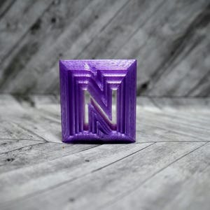 Mini juguete antiestrés personalizado con la letra N - Regalo personalizado - Inicial única - Impresión 3D - Fractal, desplazamiento, capas, apilado, expansión, geométrico, repetido