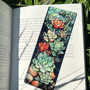 Succulent Bookmark – Handmade Plant Bookmark, Botanical Page Marker, Greenery Gift, Nature Lover Bookmark, Unique Succulent Gift