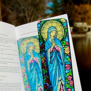 Virgin Mary Bookmark – Religious Catholic Gift, Christian Prayer Bookmark, Blessed Mother, Marian Devotional, Bible Accessories
