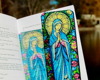Virgin Mary Bookmark – Religious Catholic Gift, Christian Prayer Bookmark, Blessed Mother, Marian Devotional, Bible Accessories