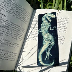 Marque-page T-Rex - Marque-page dinosaure fabriqué à la main, cadeau T-Rex unique pour les amateurs de dinosaures, marqueur de livre amusant, Jurassique, parfait pour les enfants et les adultes