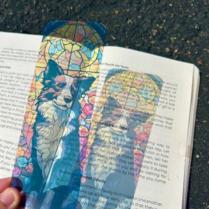 Stained Glass Border Collie Bookmark – Unique Gift for Dog Lovers, Handcrafted Border Collie Gift