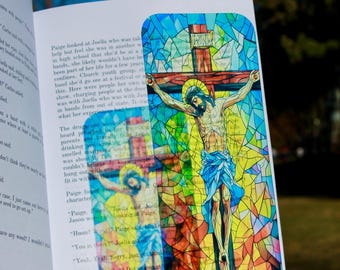 Jesus on the Cross Bookmark – Handmade Christian Bookmark, Religious Symbol Bookmark, Spiritual Gift for Believers, Faith and Prayer