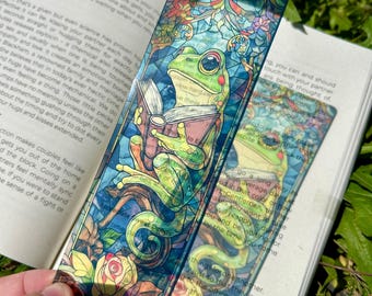 Bokmärke för bibliotekariegroda - Nyckfull boklig groda, söt läspadda, lantlig estetik, unik present till bokälskare och bibliofiler