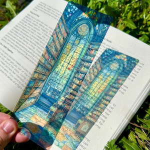 Marque-page de bibliothèque secrète - cadeau pour amateur de livres, art littéraire, souvenir pour amateur de lecture, marque-page unique pour bibliophiles et rats de bibliothèque