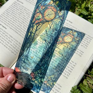 Secret Garden Bookmark, Whimsical Floral Bookmark, Nature- Inspired Gift for Book Lovers, Stained Glass Style Botanical Book Accessory