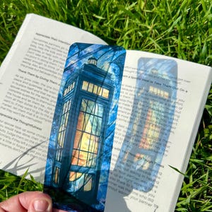 Tardis Bookmark, Sci-Fi Book Accessory for Whovians, Handmade Time Travel Bookmark, Gift for Whovians, Gift for Doctor Fans