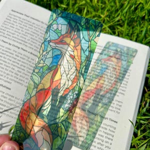 Stained Glass Fox Bookmark - Handcrafted Fox Design, Colorful Nature-Inspired Bookmark, Unique Gift for Animal Lovers, Fox Lover, Vintage