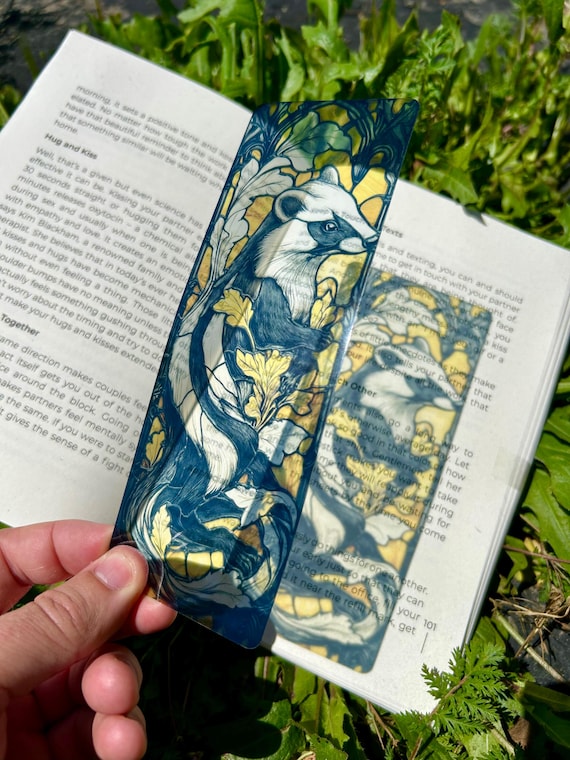 Loyal Badger Helga Bookmark – Potter Inspired, Harry Magical Badger Art, Unique Gift for Potterheads & Book Lovers Huffle