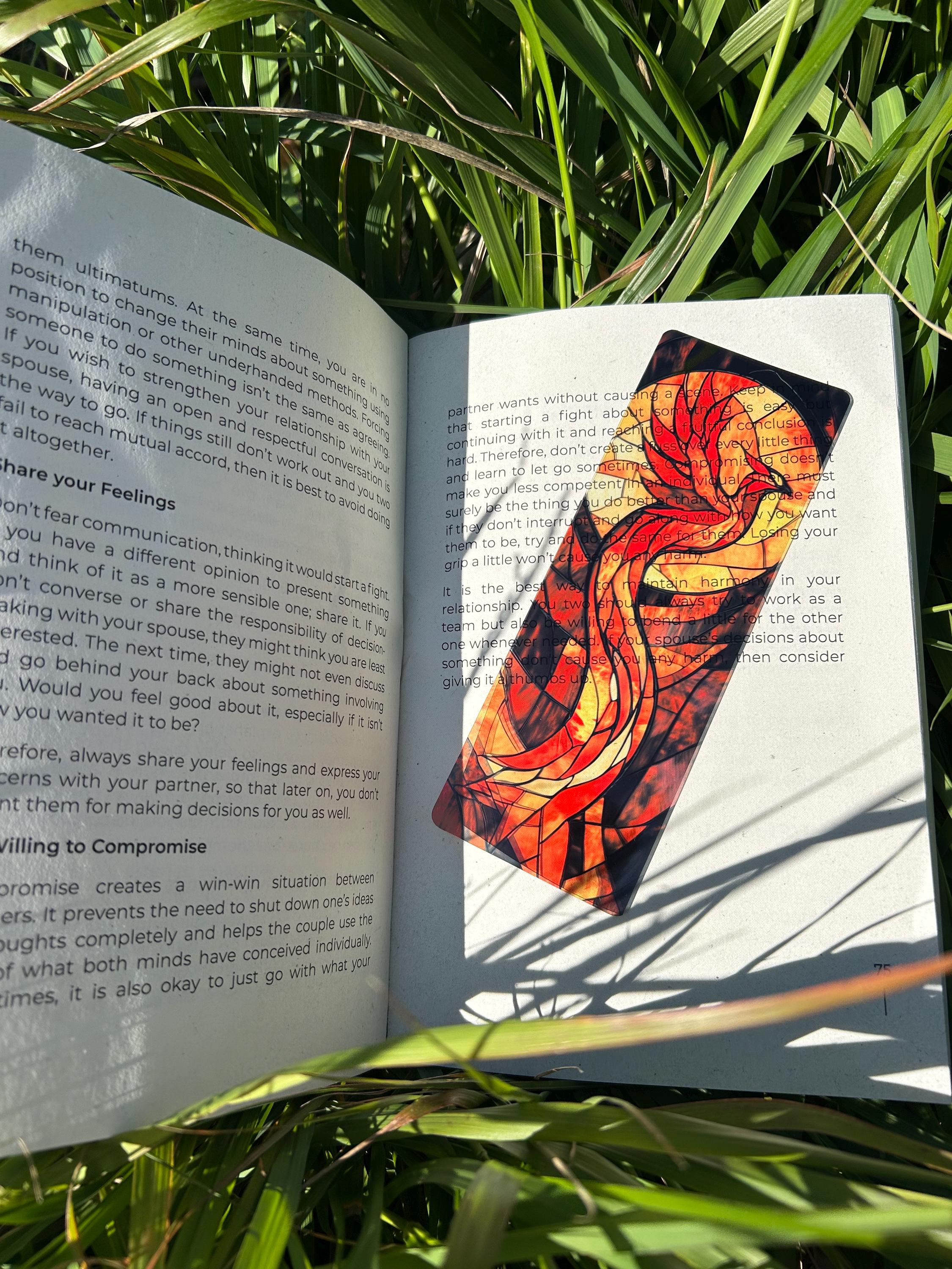 Lynx Rising Bookmark Rising Phoenix Bookmark – Handmade Mythical Creature Bookmark, Firebird ...