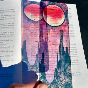 Blood Moon - Crimson Rise Bookmark  – Dark Fantasy Art for Epic Readers, Red Moon