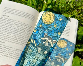 Bladwijzer Trash Raccoon, Trash Panda Page Marker boekaccessoires, cadeau-idee voor grappige boekenliefhebber, unieke bladwijzer voor collectie