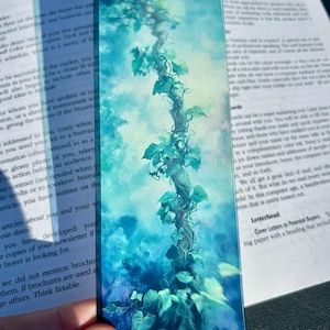 Fantasy Beanstalk Bookmark | Jack and the Beanstalk Fairy Tale Bookmark | Magical Green Vine Book Marker | Whimsical Book Gift