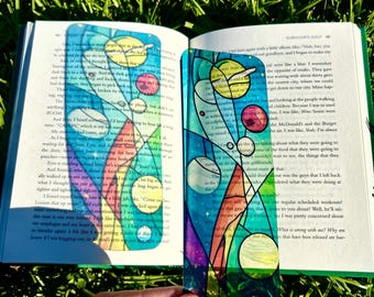 Segnalibro spaziale retrò - Design di galassie e pianeti d'ispirazione vintage, regalo unico per amanti dei libri, segnalibro di arte cosmica, stile fantascientifico retrò