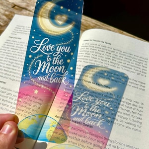 Love You To The Moon And Back Bookmark – Sweet Romantic Gift, Inspirational Love Quote, Perfect for Book Lovers & Couples