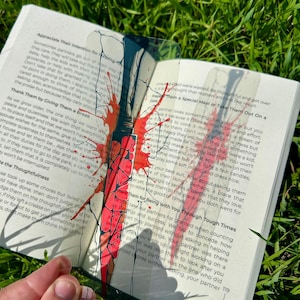 Dex Bloody Knife Bookmark – Handmade Horror Bookmark, Scary Book Lover Gift, Horror TV Show Bookmark