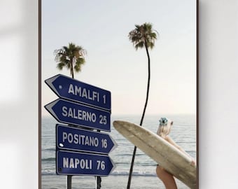 Italy Surf Beach Poster
