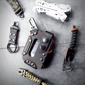 Portafoglio EDC in pelle con clip in metallo Portafoglio sottile e sicuro in pelle Portafoglio EDC in pelle minimalista e durevole con clip in metallo