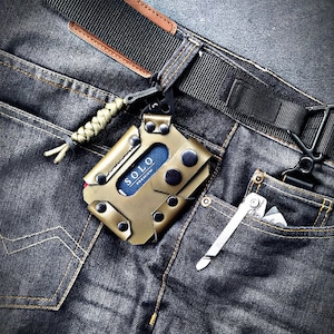 Portafoglio EDC in pelle con clip in metallo Portafoglio sottile e sicuro in pelle Portafoglio EDC in pelle minimalista e durevole con clip in metallo