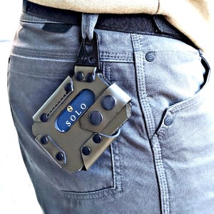 Portafoglio EDC in pelle con clip in metallo Portafoglio sottile e sicuro in pelle Portafoglio EDC in pelle minimalista e durevole con clip in metallo