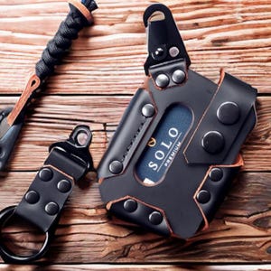 Portafoglio EDC in pelle con clip in metallo Portafoglio sottile e sicuro in pelle Portafoglio EDC in pelle minimalista e durevole con clip in metallo