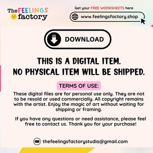 Feelings Wheel, Emotions Charts, SEL Activities (Digital Download) image 6