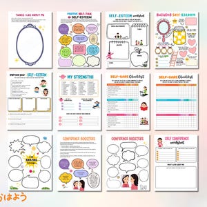Self Esteem Worksheet,  Therapy Resources, Social Psychology, Self Care Journal, Therapy Worksheets, CBT Worksheets, Confidence Worksheets, self love worksheet, self worth worksheet, self esteem pdf
Self Esteem Activities For Kids, Self Esteem resources, Self Esteem Therapy, Self Esteem Exercises, Therapy Prints, Digital Download,Self-esteem worksheets digital download, Kids therapy printables homeschool, Social emotional learning activities
