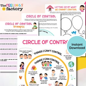 Circle of Control Worksheet: Coping Skills, Anxiety Tools (PDF)