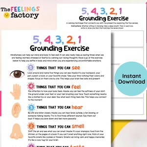 Grounding Exercise Worksheet: Mindfulness for Anxiety & PTSD (Printable PDF)