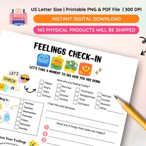 Feelings check-in, SEL printable, Emotional regulation, School counseling, Self regulation tool, Calm down corner, Social emotional learning, Therapy worksheet, Feelings chart kids, Counselor resources, Printable emotions worksheet, Classroom mental health, Emotion regulation PDF
Feelings Check-In Printable Worksheet, Self Regulation, Emotional Regulation, Social Emotional Learning, School Counselling, Instant Download