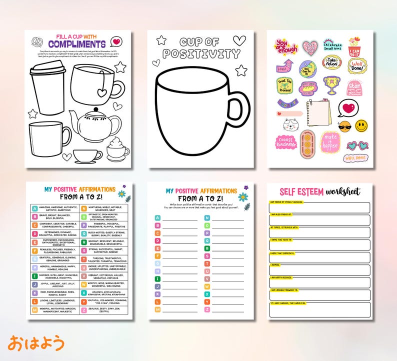 Self-esteem Worksheet Bundle: Mental Health Activities for Kids & Teens ...