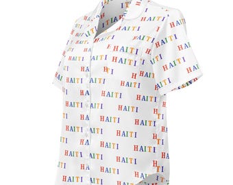 Multi-Color Haiti All-over print women’s short sleeve pajama top
