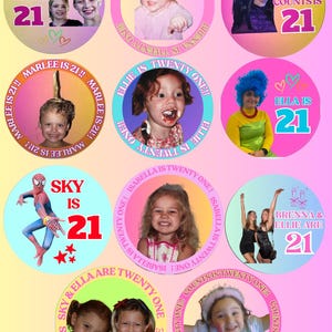 21st Birthday Stickers | Custom Party Stickers | Printable | Birthday Favor Labels | Personalized 21st Party Decor