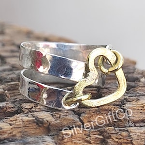 Herz Ring-925 Sterling Silber Daumen Ring-offenes Herz Ring-zierliche Silber Ring-Weihnachtsgeschenk für sie-Geburtstag Geschenk für sie