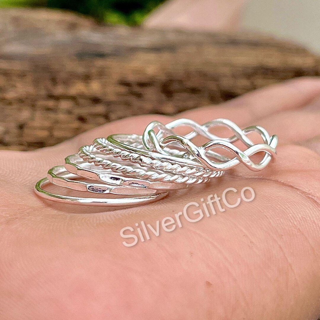 Silver Stacking Rings | Stackable Rings 925 Silver Ultimate Stacking ...