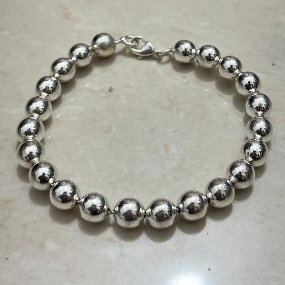 Sterling Silver Beaded Bracelet: Minimalist 925 Ball Chain