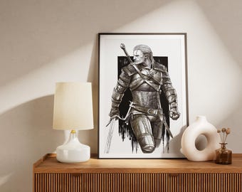 Witcher Poster Geralt Minimalist Poster Game History Poster Gifts For Her Him Fantasy Wall Decor Gifts Print Wall Art