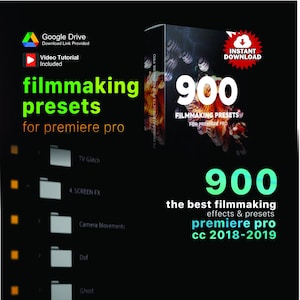 Filmmaking Presets Library | 900 Presets for Video Editing | Cinematic Effects | Video Creator Tools | Filmmaker Gift