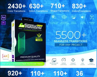 5500+ Multipurpose Seamless Transitions, Creative Video Effects, Film Editing Essentials, Transition Pack - Instant Download