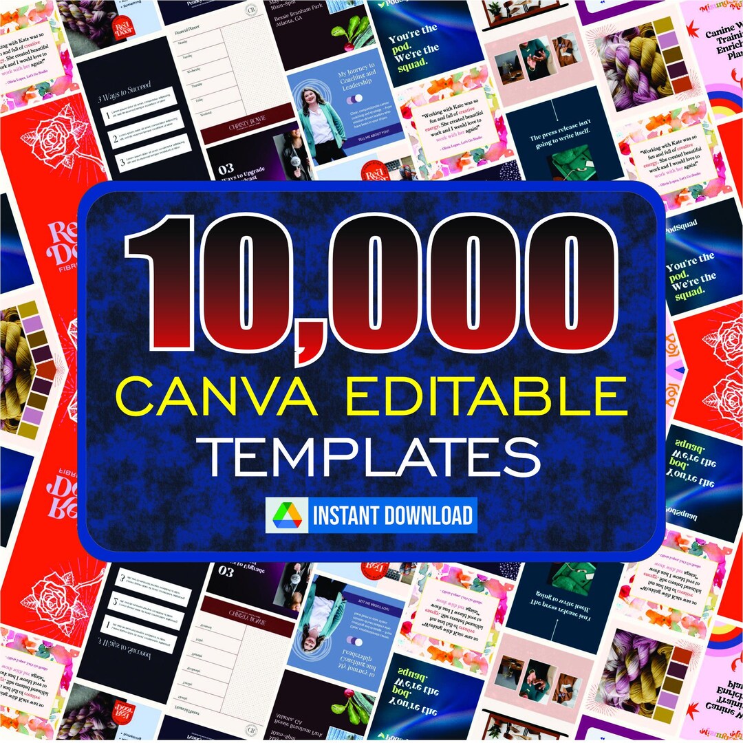 10,000 Canva Editable Social Media Templates Mega Bundle For, Instagram ...