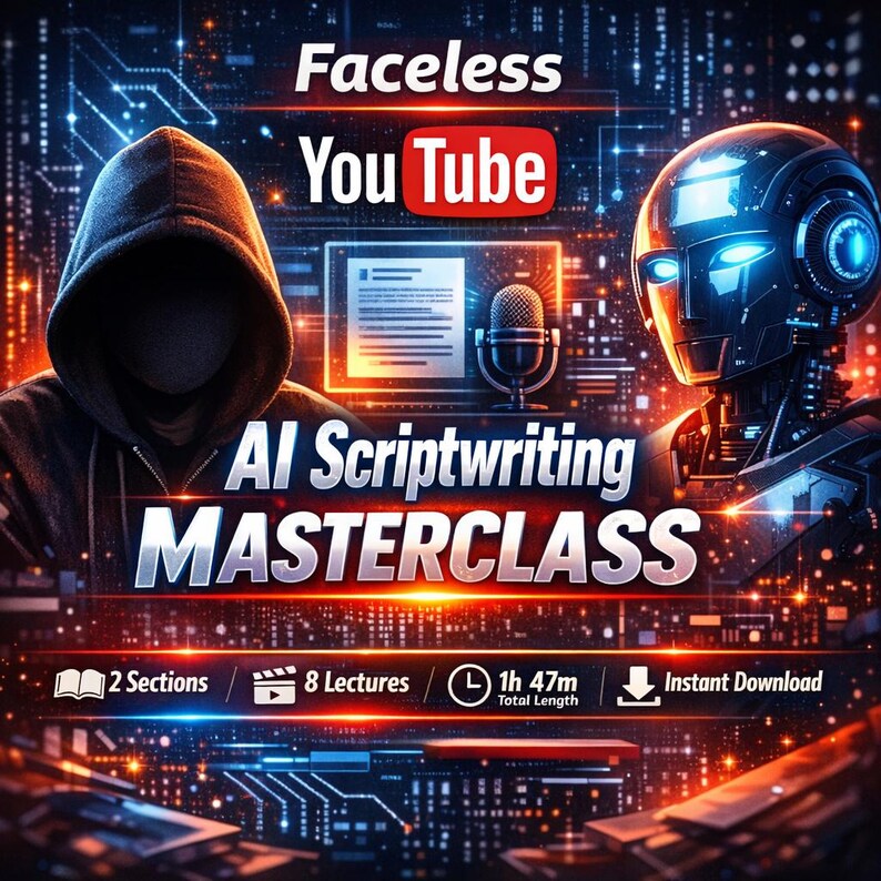 YouTube Script writing Ai Course, AI Faceless Channel, Masterclass ...