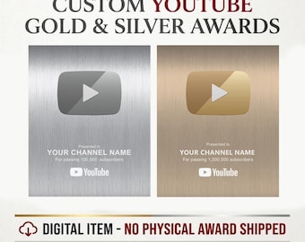 Personalized Play Button Award | Custom YouTube Award | Content Creator Achievement Gift | JPG File only