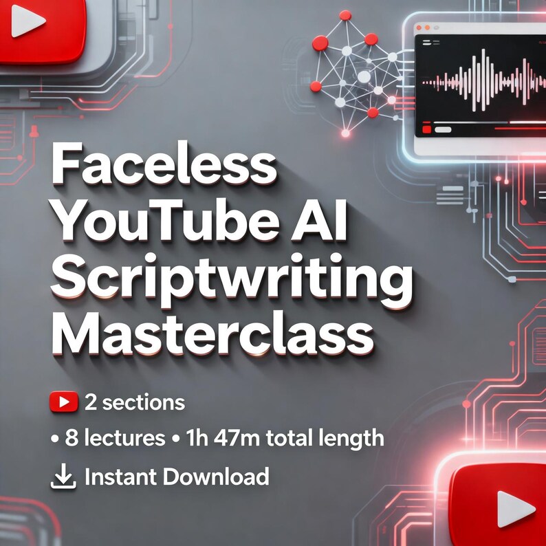 YouTube Script writing Ai Course, AI Faceless Channel, Masterclass ...