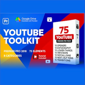 75 Modern YouTube Toolkit | Video Openers | Customizable Titles | Dynamic Lower Thirds | Content Creator Tools