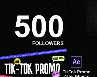 500 abonnés TikTok | Sûr et rapide | Modèle promotionnel After Effects avec abonné gratuit - Promotion sur les réseaux sociaux