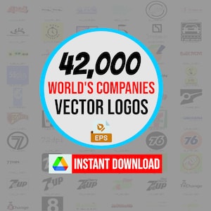 42 000 företagslogotyper i världen, EPS-designfiler, logotypsamling, varumärkesbyggande, företagslogotyper, omedelbar nedladdning