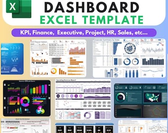 50 Excel Dashboard Templates, Data Analysis Tools (Instant Download)