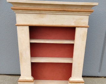 Vintage Wood Apothecary Wall Cabinet: Rustic Farmhouse Curio Display (24")