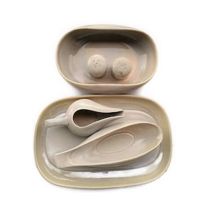 Russel Wright Steubenville Pottery Serving Set: MCM Dinnerware, 6-Piece