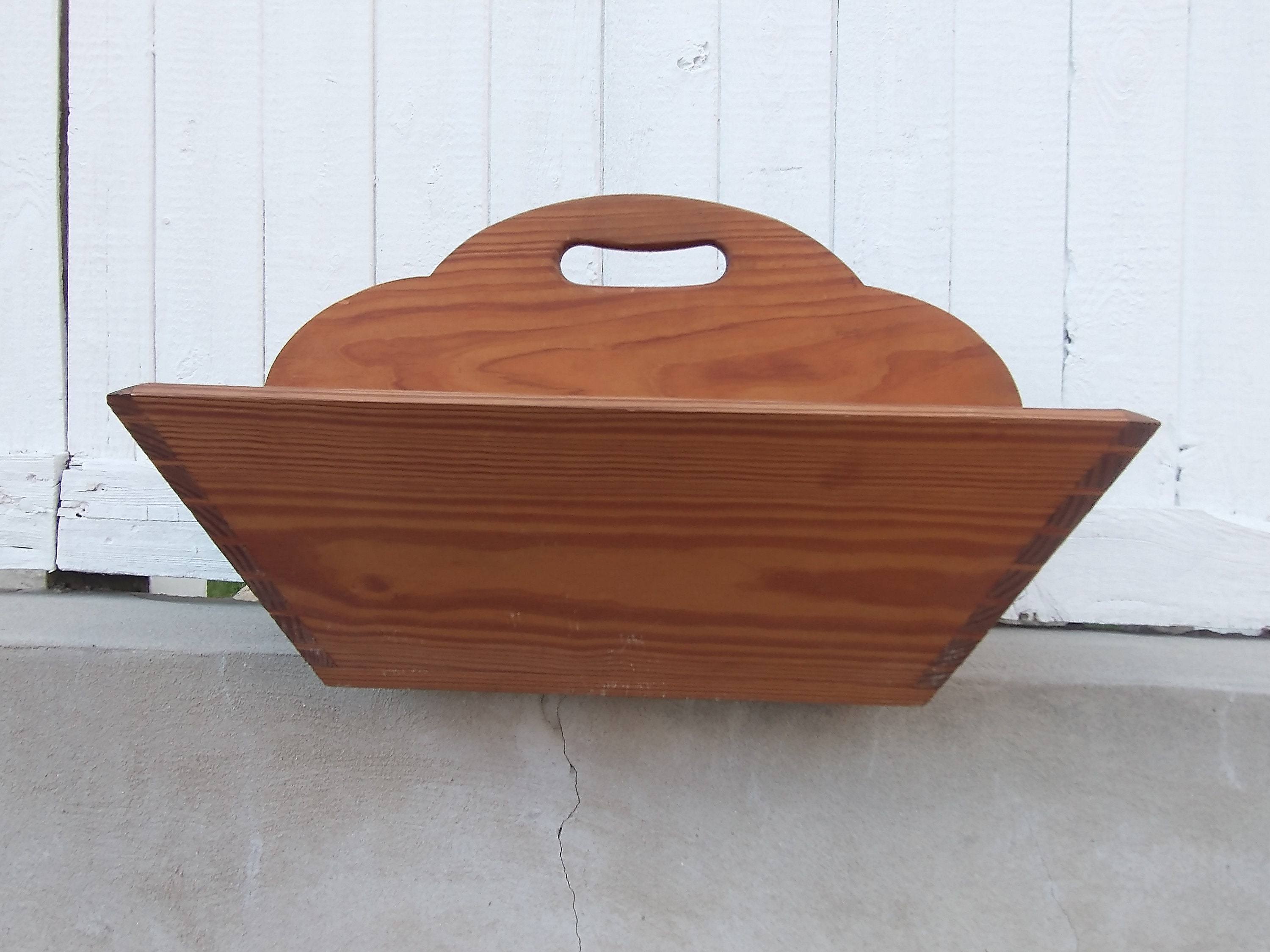 Primitive Divided Wooden Tray: Farmhouse Kitchen Caddy with Handle
